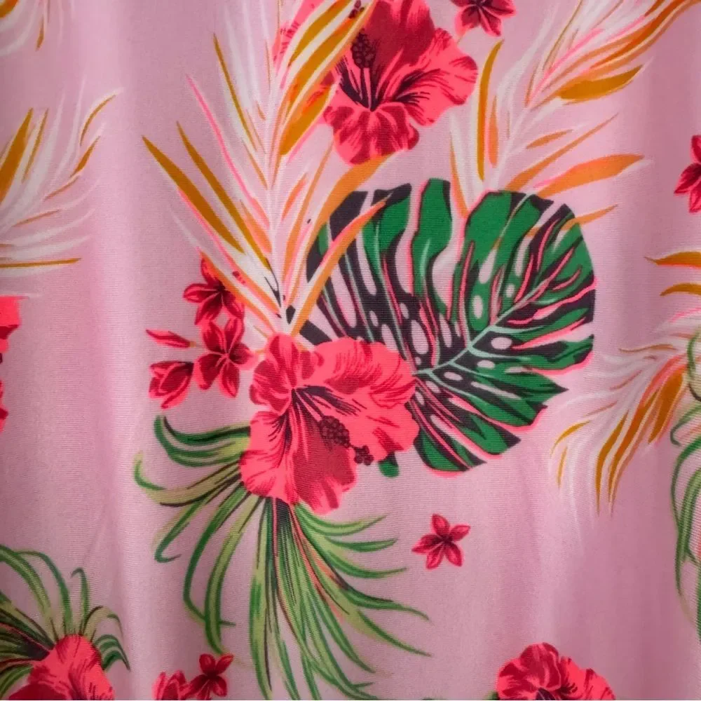 Art Class Girls Floral Print Rash Guard One Piece Upf 50+ Swimsuit Size 14/16